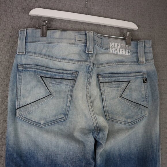 Rock & Republic Neil Straight cut Faded Vintage Y2K 2000s Denim Jeans - Picture 7 of 7